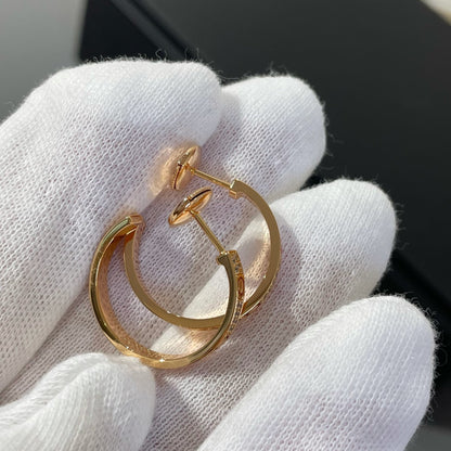 [Select]LOVE DIAMOND PINK GOLD HOOP EARRINGS