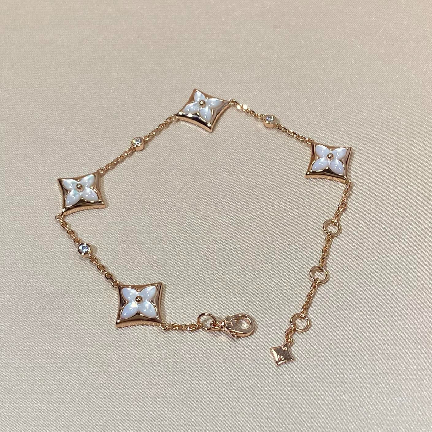 [Select]STAR 4 MOTIF MOP DIAMOND PINK GOLD BRACELET