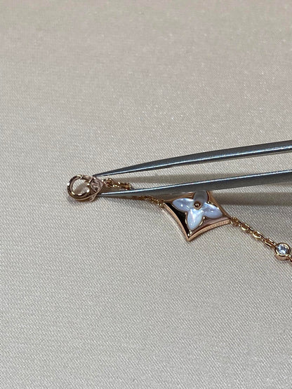 [Select]STAR 4 MOTIF MOP DIAMOND PINK GOLD BRACELET