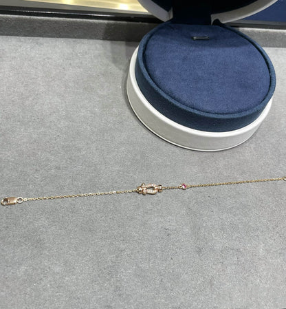 [Select]FORCE 10 DIAMOND CHAIN LINK PINK GOLD BRACELET