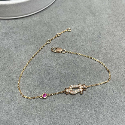 [Select]FORCE 10 DIAMOND CHAIN LINK PINK GOLD BRACELET