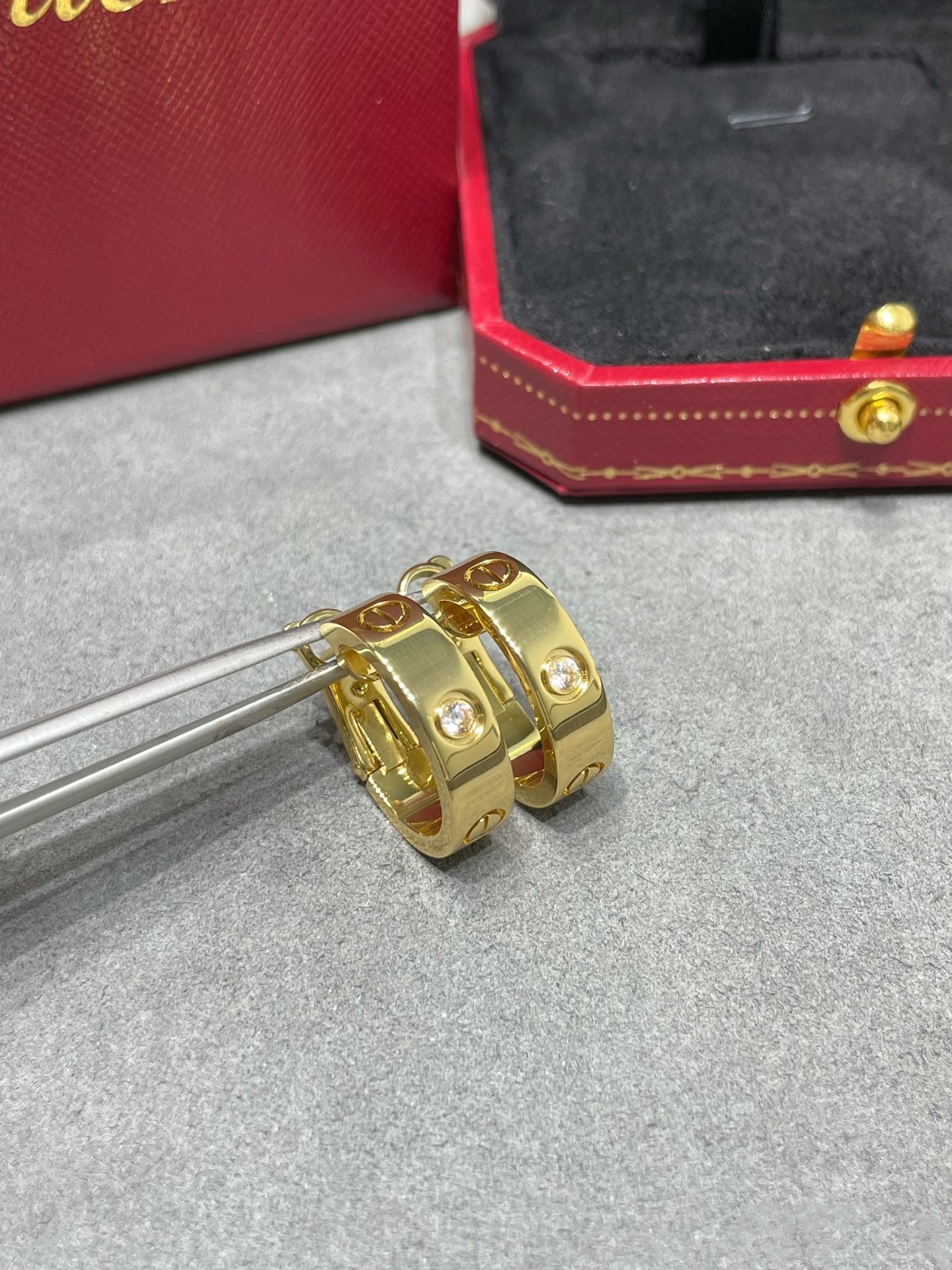 [Select]LOVE 5.5MM 1 DIAMOND EARRINGS
