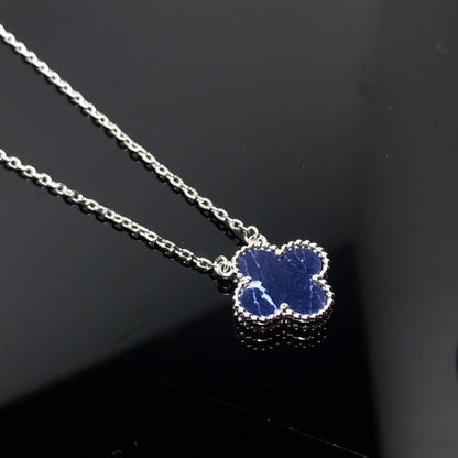 [Select]CLOVER PIETERSITE SILVER LONG NECKLACE
