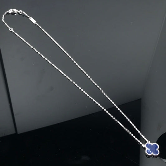 [Select]CLOVER PIETERSITE SILVER LONG NECKLACE