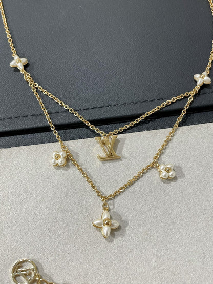 [Select]FLOWERGRAM GOLD MOP DOUBLE ROW NECKLACE
