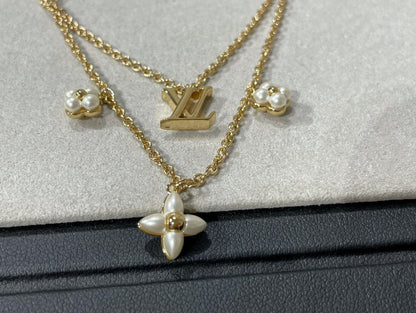 [Select]FLOWERGRAM GOLD MOP DOUBLE ROW NECKLACE