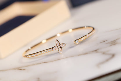 [Select]IDYLLE GOLD OPEN BRACELET DIAMOND PAVED