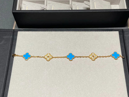 [Select] CLOVER 5 MOTIF BLUE AGATE BRACELET COLLECTION