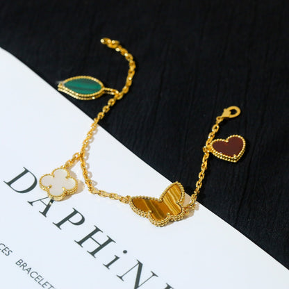 [Select]LUCKY SPRING 5 MOTIF GOLD BRACELET