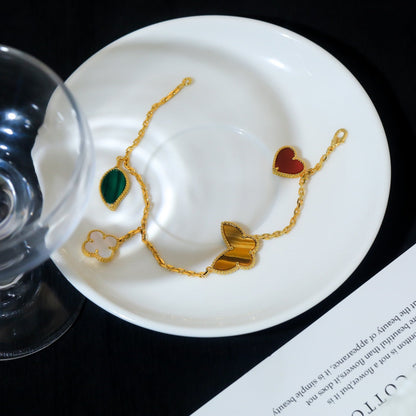 [Select]LUCKY SPRING 5 MOTIF GOLD BRACELET