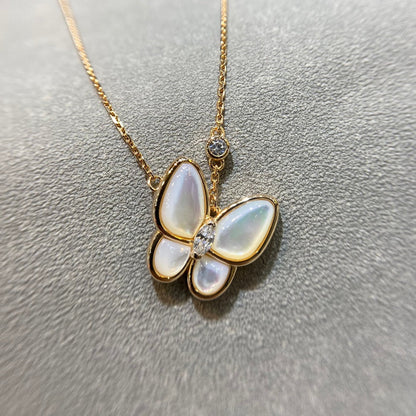 [Select]BUTTERFLY MOP DIAMOND NECKLACE