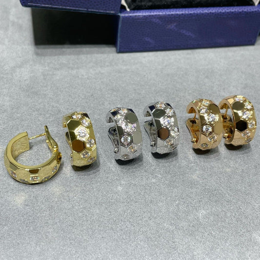 [Select]BEE LOVE DIAMOND HOOP EARRINGS