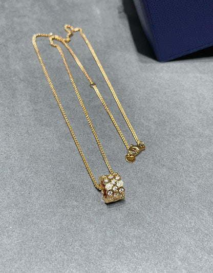 [Select]BEE LOVE DIAMOND PAVED 3 ROW NECKLACE