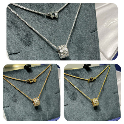[Select]BEE LOVE DIAMOND PAVED 3 ROW NECKLACE