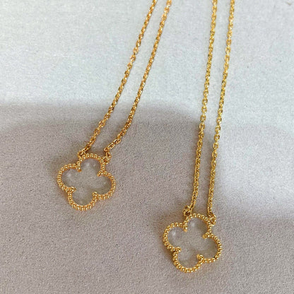 [Select]CLOVER ROCK CRYSTAL Select GOLD NECKLACE