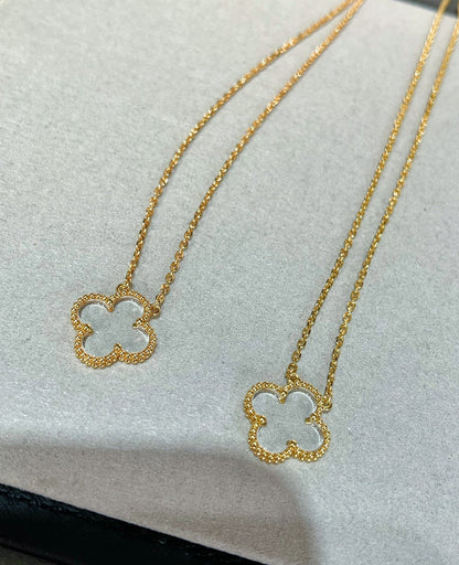 [Select]CLOVER ROCK CRYSTAL Select GOLD NECKLACE