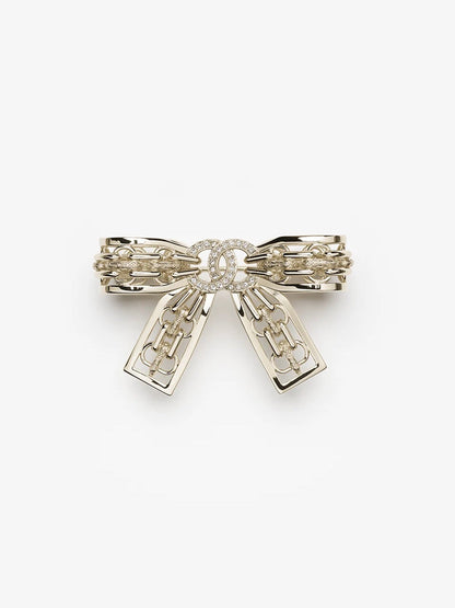 [Select]25K Hollow Bow Brooch