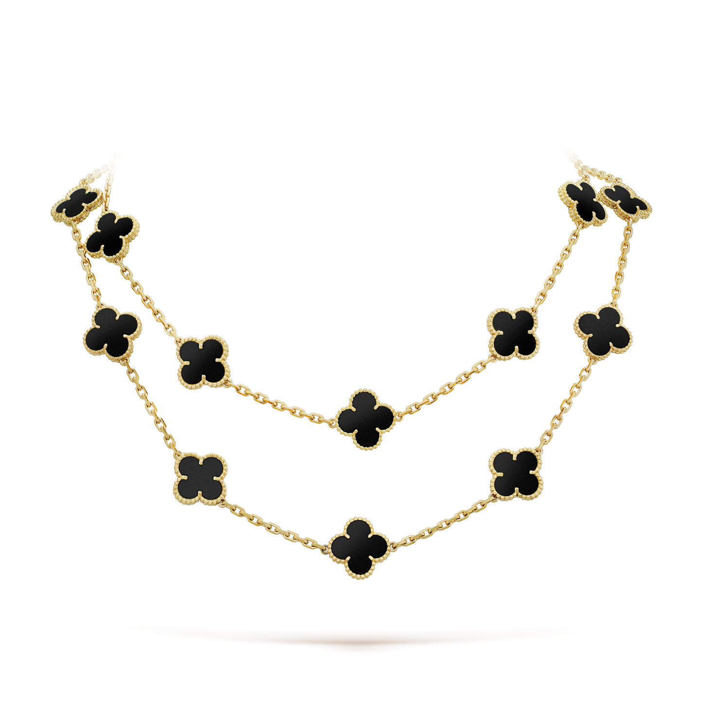 [Select]CLOVER 20 MOTIFS ONYX NECKLACE