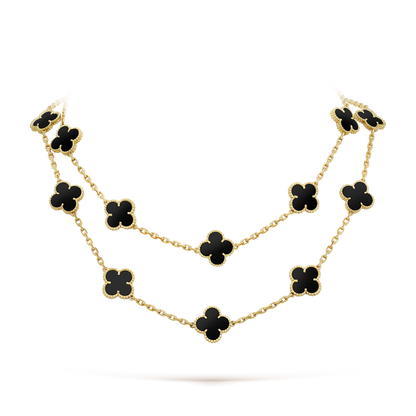 [Select]CLOVER 20 MOTIFS ONYX NECKLACE