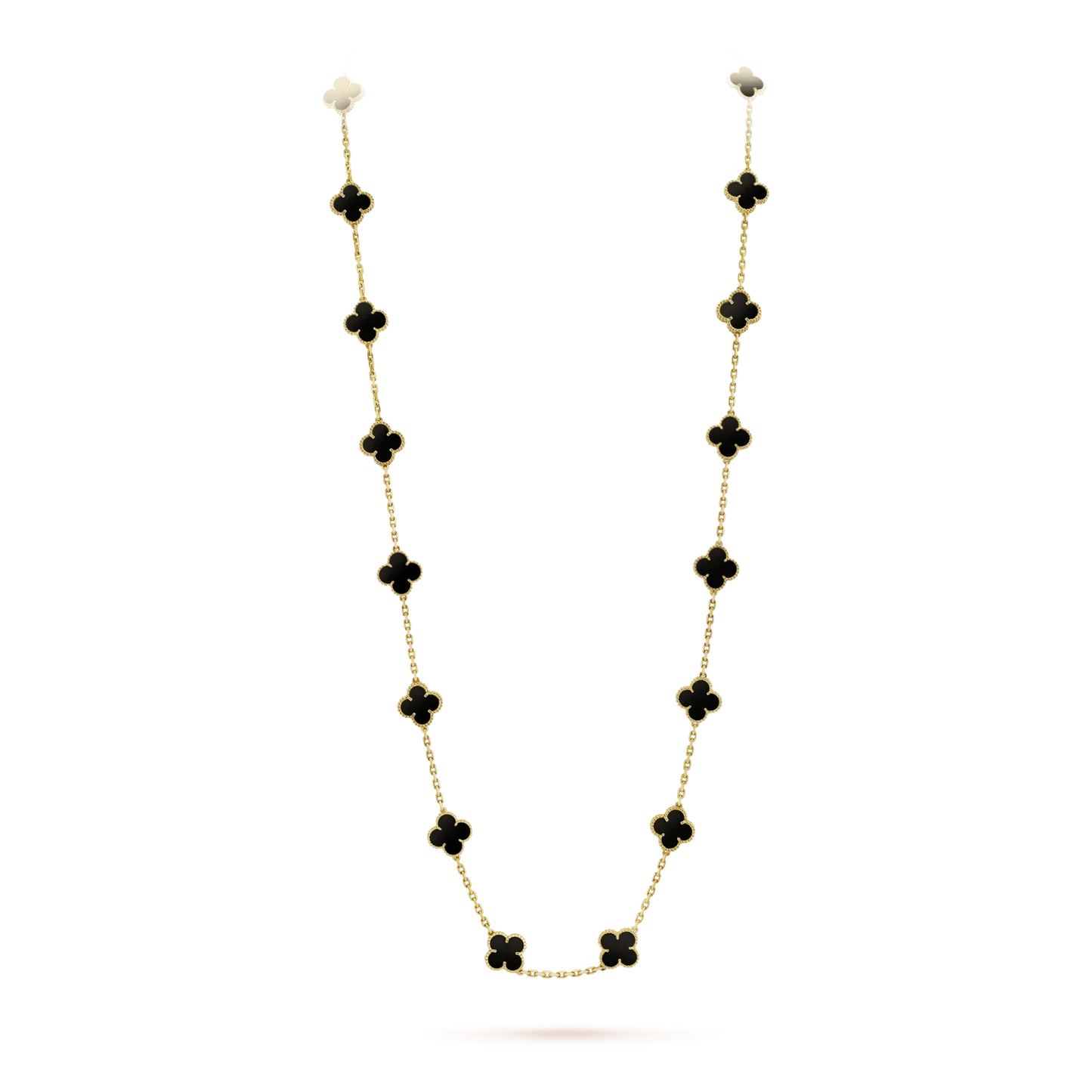 [Select]CLOVER 20 MOTIFS ONYX NECKLACE