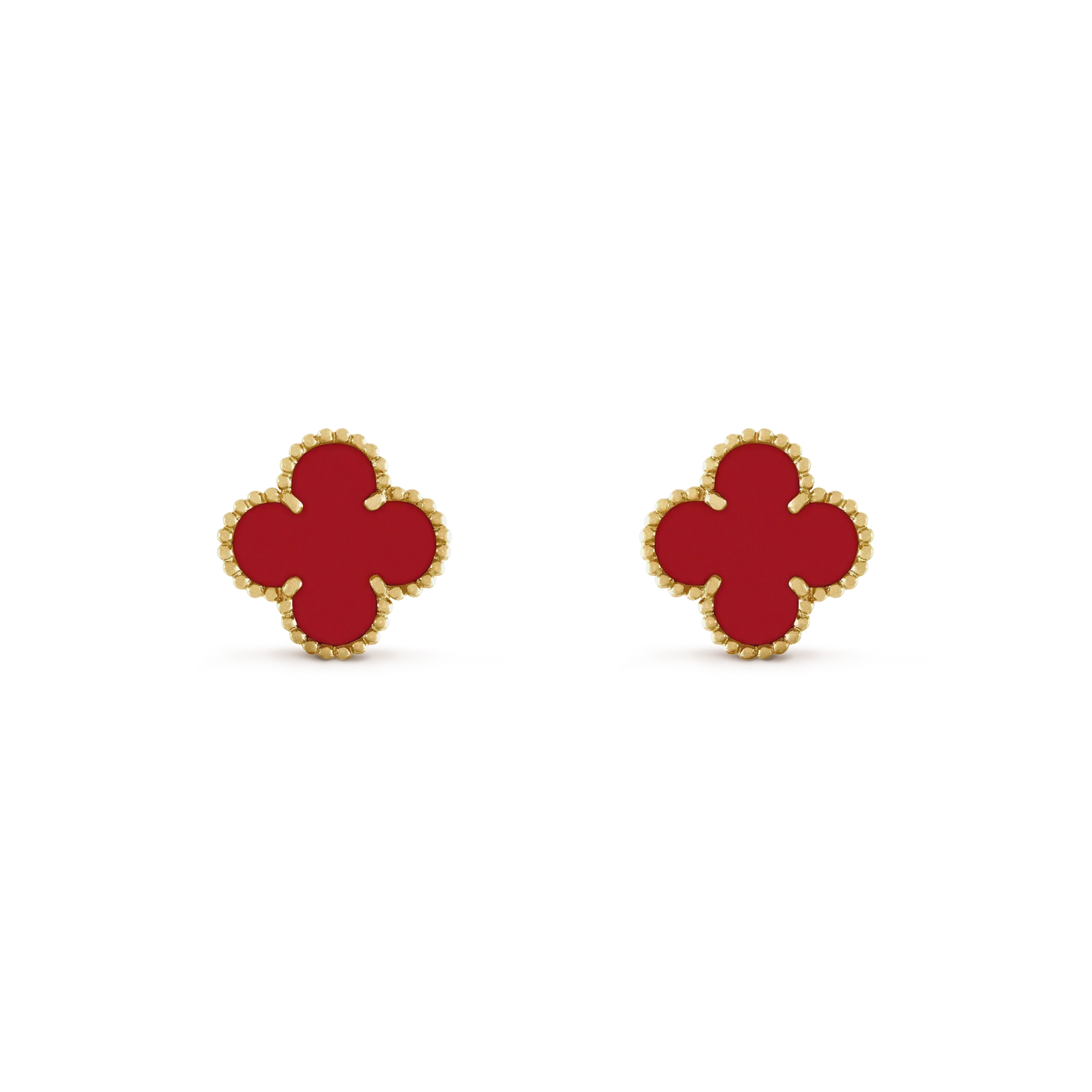 [Select]CLOVER MINI 9.5MM CARNELIAN EARRINGS