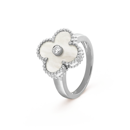 [Select]CLOVER SILVER MOP DIAMOND RING