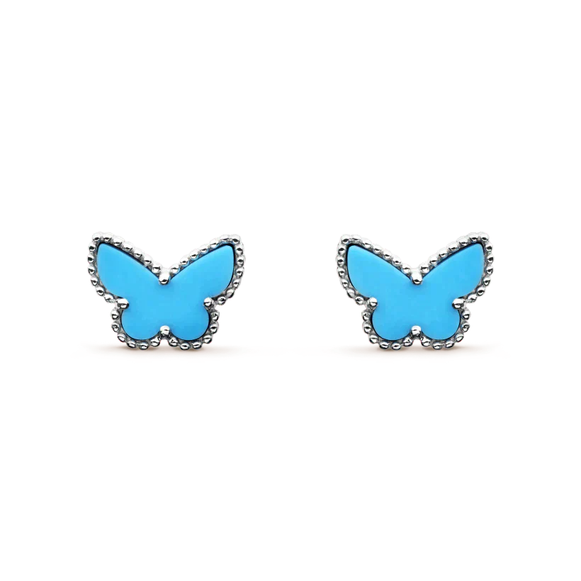 [Select]BUTTERFLY TURQUOISE EARRINGS SILVER