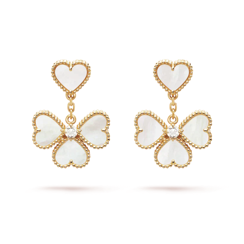 [Select]CLOVER SWEET WHITE MOP EARRINGS
