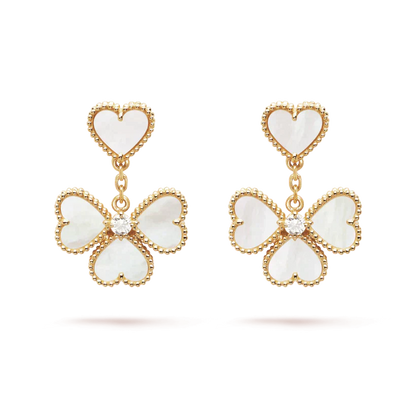 [Select]CLOVER SWEET WHITE MOP EARRINGS
