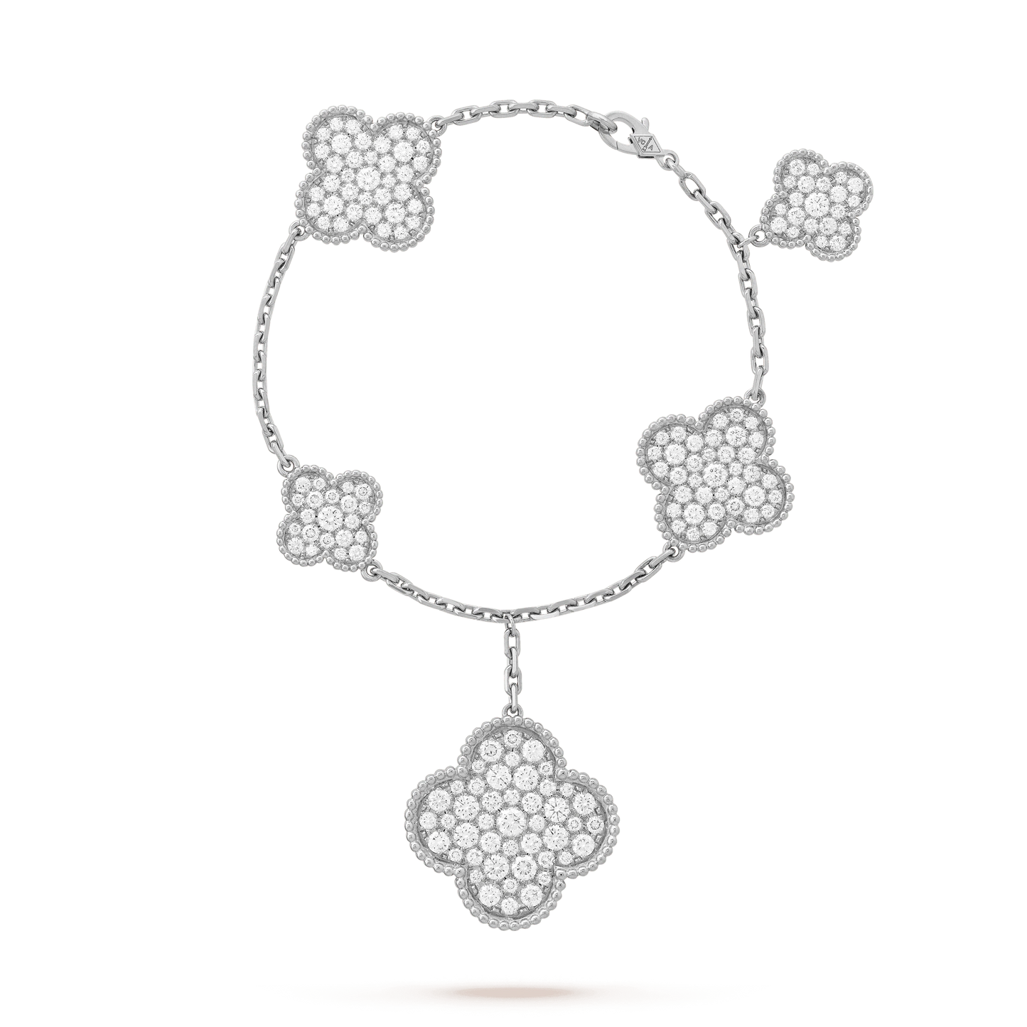 [Select]CLOVER 6 MOTIFS SILVER DIAMOND BRACELET