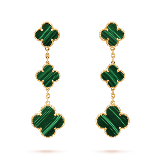 [Select]CLOVER MALACHITE 3 MOTIFS GOLD