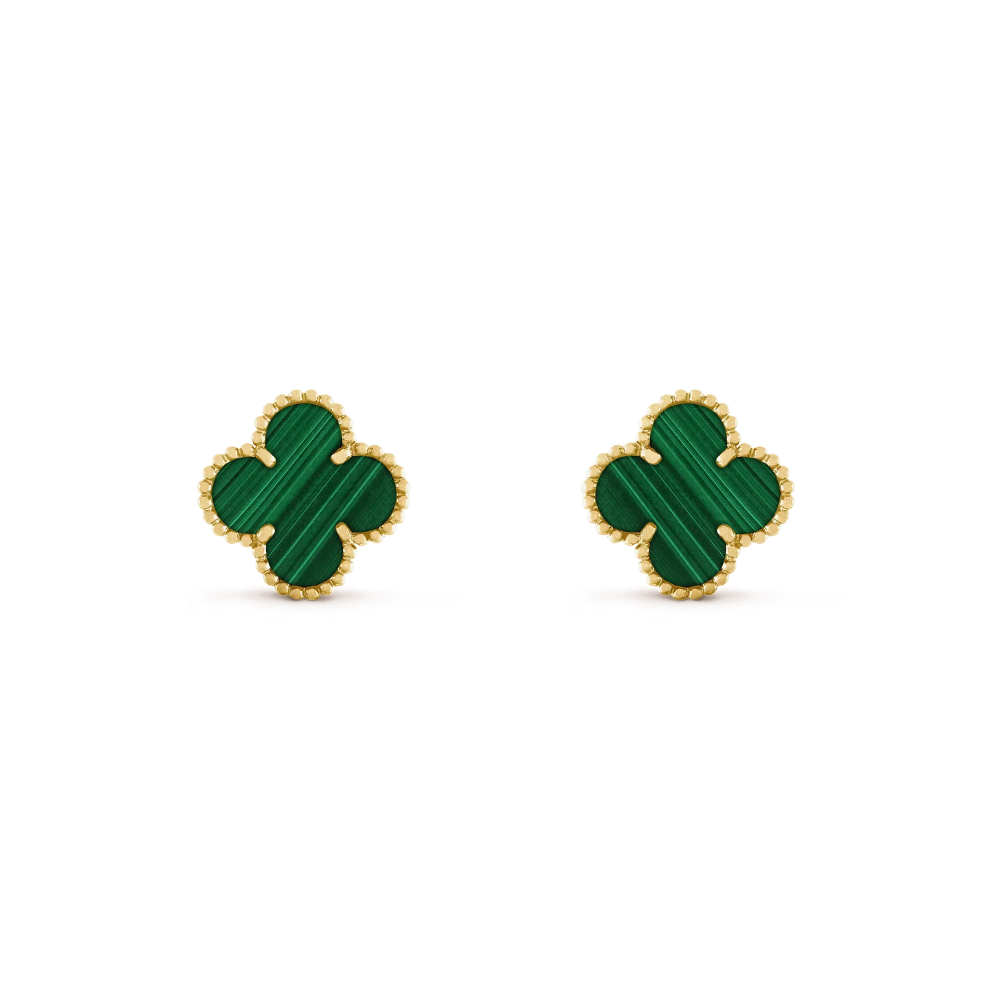 [Select]CLOVER MEDIUM 1 MOTIFS MALACHITE  EARRINGS