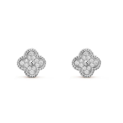 [Select]CLOVER MINI DIAMOND STUD EARRINGS