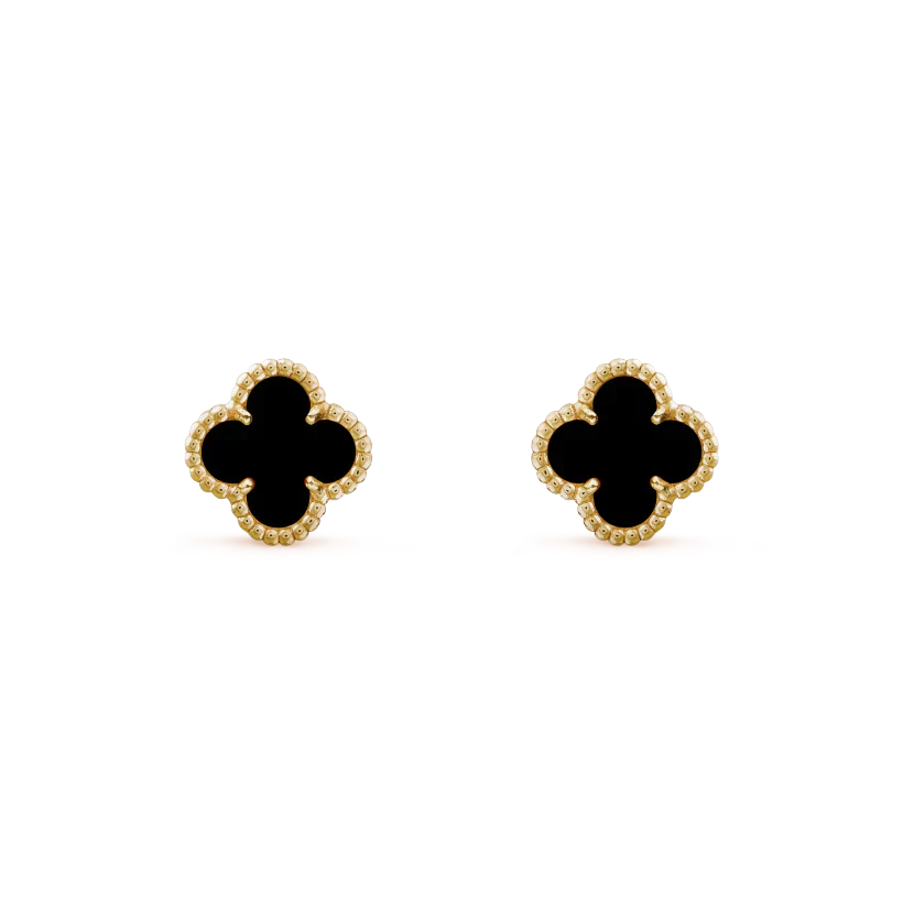 [Select]CLOVER MINI 9.5MM BLACK MOP EARRINGS