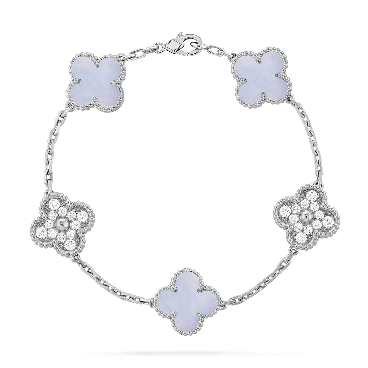 [Select] CLOVER 5 MOTIF PURPLE CHALCEDONY BRACELET COLLECTION