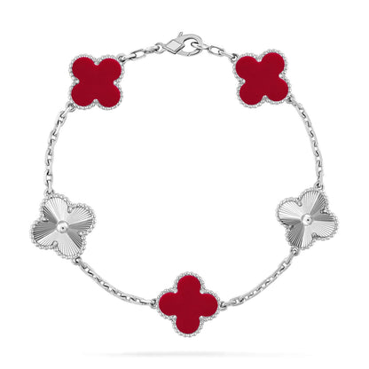 [Select] CLOVER 5 MOTIF RED CORNELIAN BRACELET COLLECTION