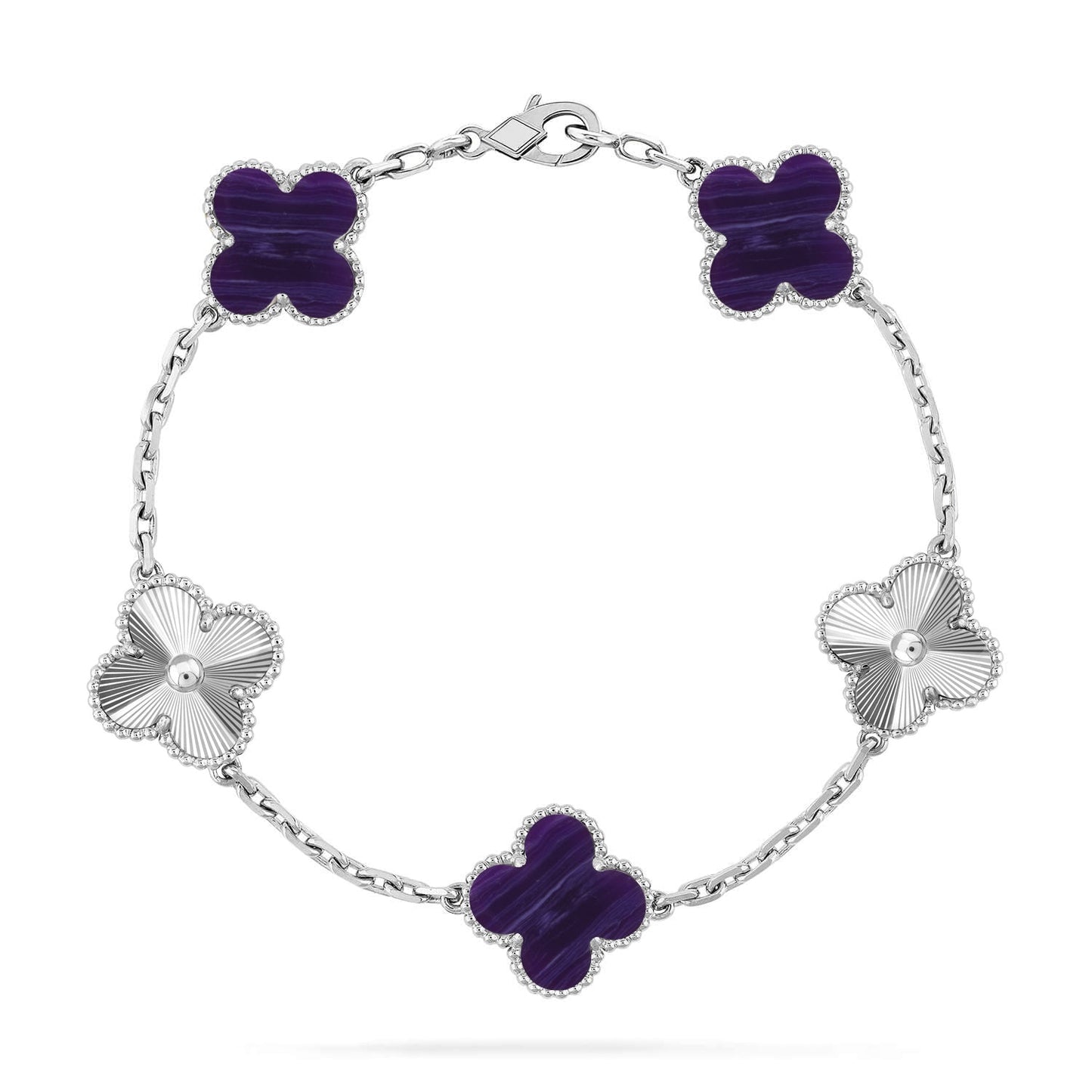 [Select]CLOVER 5 MOTIF PURPLE STRIPES BRACELET COLLECTION