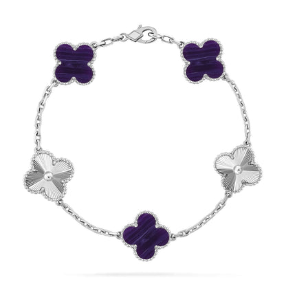 [Select]CLOVER 5 MOTIF PURPLE STRIPES BRACELET COLLECTION