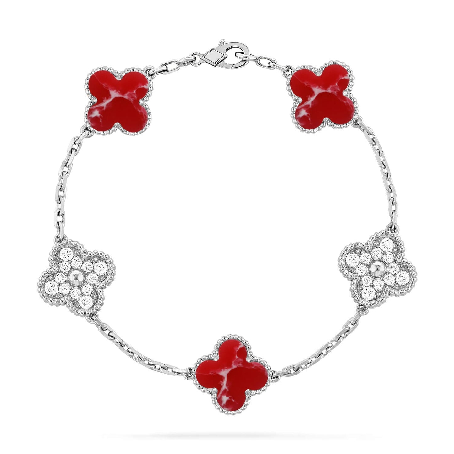 [Select]CLOVER 5 MOTIF RED PATTERN BRACELET COLLECTION