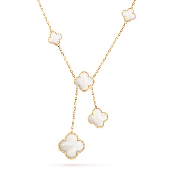 [Select]CLOVER MOTHER OF PEARL NECKLACE 6 MOTIF