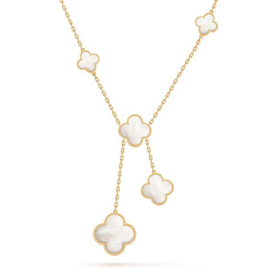 [Select]CLOVER MOTHER OF PEARL NECKLACE 6 MOTIF