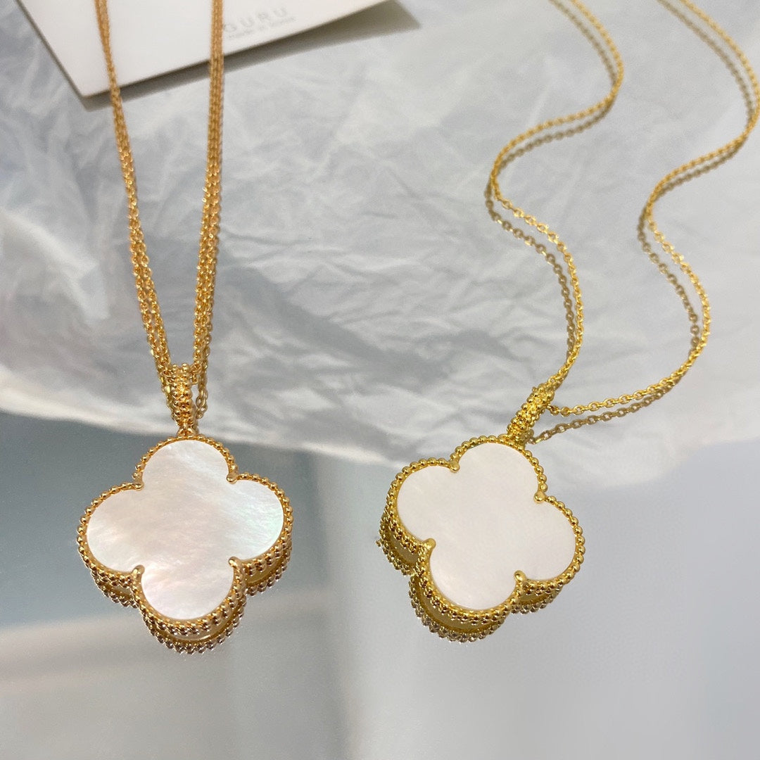 [Select]CLOVER 25MM MOP LARGE PENDANT NECKLACE