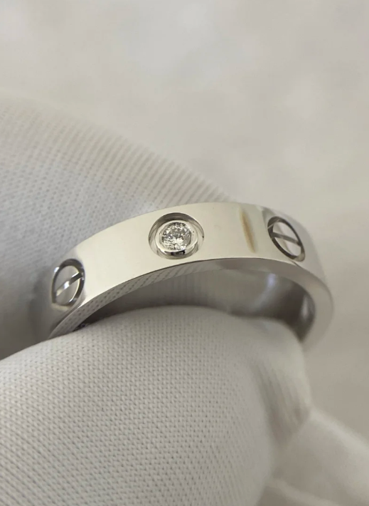[Select]LOVE RING 4MM 1 DIAMOND SILVER