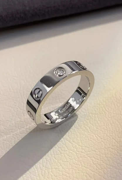 [Select]LOVE RING 4MM 1 DIAMOND SILVER