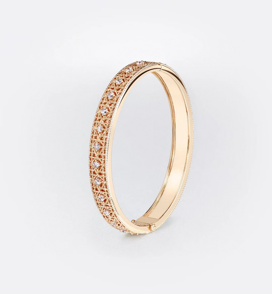[?Select]2026 WOVEN-PATTERN BRACELET SET WITH FULL DIAMOND INLAY THREE-COLORS