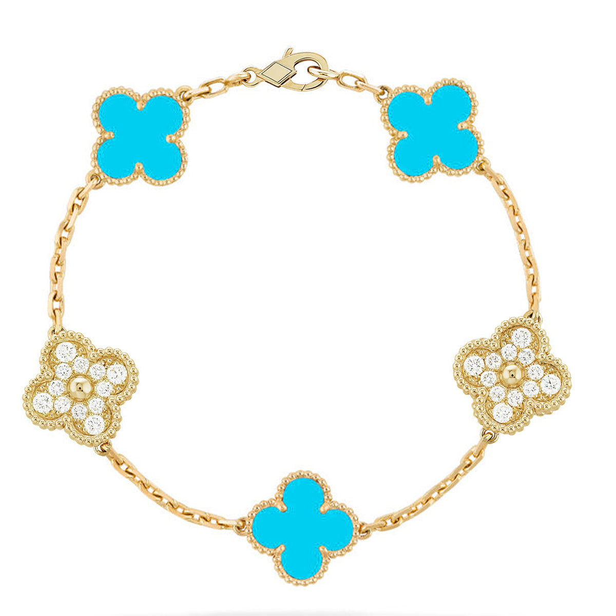 [Select] CLOVER 5 MOTIF TURQUOISE BRACELET COLLECTION
