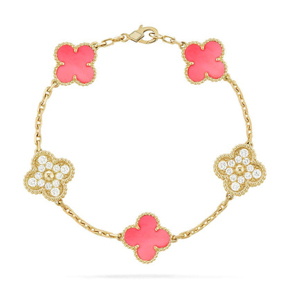 [Select] CLOVER 5 MOTIFS  PINK MOP BRACELET COLLECTION