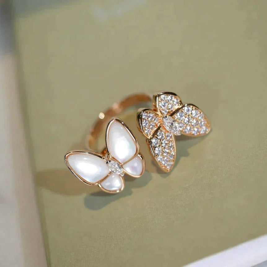 [Select]TWIN BUTTERFLY DIAMOND MOP RING