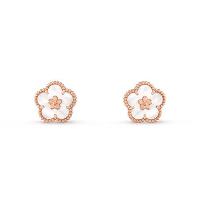 [Select]LUCKY PINK GOLD WHITE MOP EARRINGS