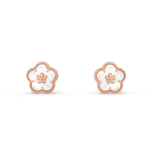 [Select]LUCKY PINK GOLD WHITE MOP EARRINGS